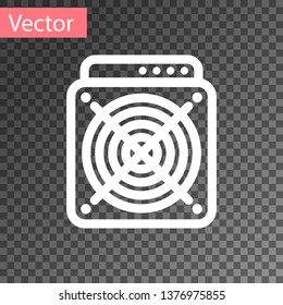 White ASIC Miner icon isolated on transparent background. Cryptocurrency mining equipment and hardware. Application specific integrated circuit. Vector Illustration