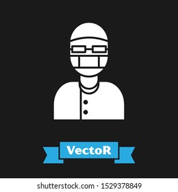 White Assistant icon isolated on black background.  Vector Illustration