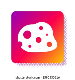 White Asteroid icon isolated on white background. Square color button. Vector Illustration