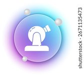 White Astronomical observatory icon isolated on white background. Observatory with a telescope. Scientific institution. Blue and purple gradient circle background. Vector