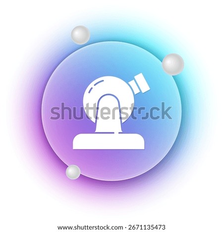 White Astronomical observatory icon isolated on white background. Observatory with a telescope. Scientific institution. Blue and purple gradient circle background. Vector