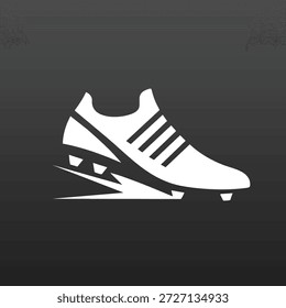 Perfil de zapatilla deportiva blanca contra un panel degradado negro para temas deportivos.
