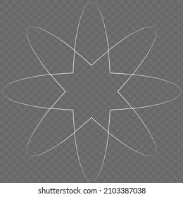 White atom icon on transparent background. Vector