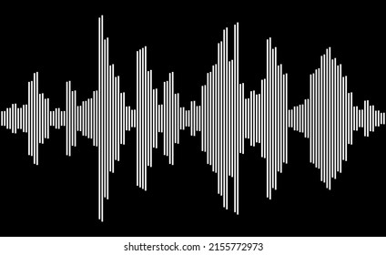 Ecualizador de audio blanco en negro. Vista de ondas de sonido vectoriales.