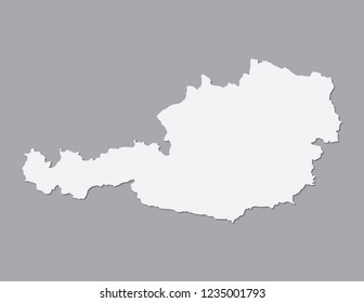 White Austria map using single border line on dark background vector illustration