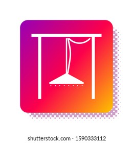 White Automatic irrigation sprinklers icon isolated on white background. Watering equipment. Garden element. Spray gun icon. Square color button. Vector Illustration