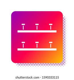 White Automatic irrigation sprinklers icon isolated on white background. Watering equipment. Garden element. Spray gun icon. Square color button. Vector Illustration