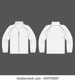 white autumn, spring jacket isolated vector front and back for promotion advertising