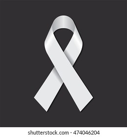 White awareness ribbon
