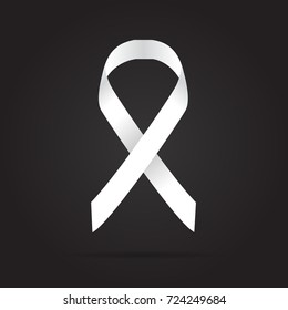 White Awareness Ribbon Symbol Antiviolence Against Stock Vector ...