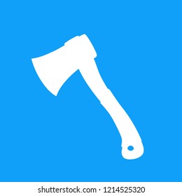 white axe on blue