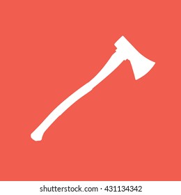 White axe silhouette icon vector illustration