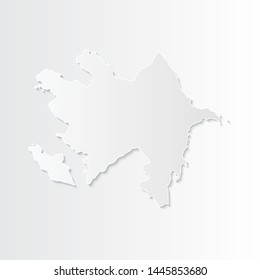 White Azerbaijan map-countries. Vector paper map of Azerbaijan on a gray background. Vector illustration.