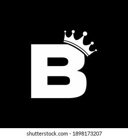 Letra blanca B con plantilla de logotipo de la corona para marca comercial