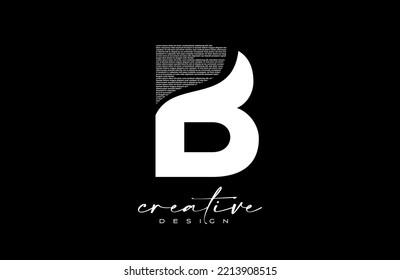 White B Letter Logo Design with Creative letter b made of Black text font Texture Vector. Graphic Icon B Letter Logo illustration.