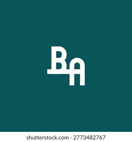 White BA logo on teal background