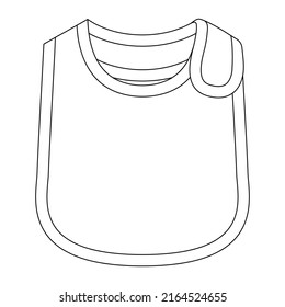 White Baby Bib Template On White Background, Vector File. svg