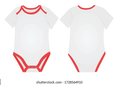 White baby bodysuit. vector illustration