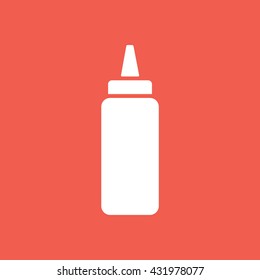 White baby bottle vector icon