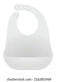 White baby plastic bib. vector illustration