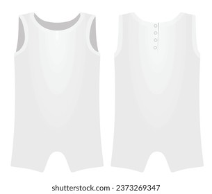 White  baby romper set. vector illustration