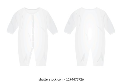 White  baby suit. vector illustration