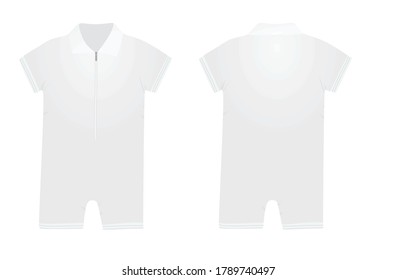 White  baby suit. vector illustration