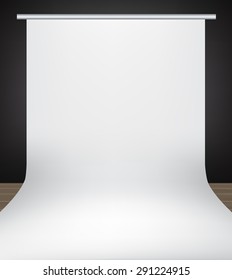  White backdrop on black vector background 