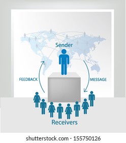 White backdrop in room. communication concept. connection. vector Illustration.