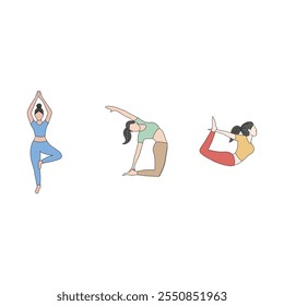 Plano de fundo branco 3 conjunto Yoga Arte: Minimalista e Moderno