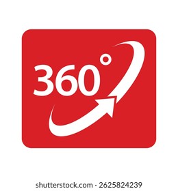 Icono de vista de 360 grados de fondo blanco