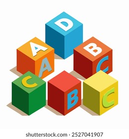 White background 3D Alphabet Block icon