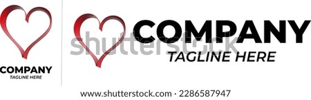 White background with 3D heart logo. Perfect for churches, hospitals, social projects, as well as romantic projects