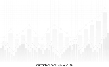 Antecedentes blancos sobre la economía financiera, gráfico de crecimiento económico. Gráfico de moneda, ilustración vectorial.