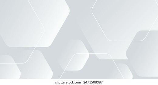 White background abstract art vector illustration with hexagon shape