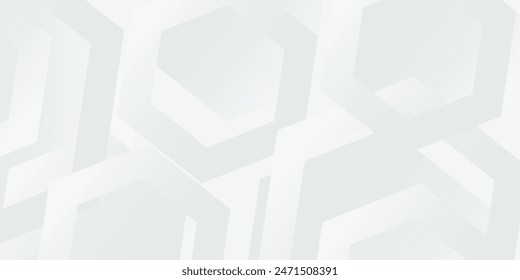 Ilustración vectorial de arte abstracto de fondo blanco con forma hexagonal