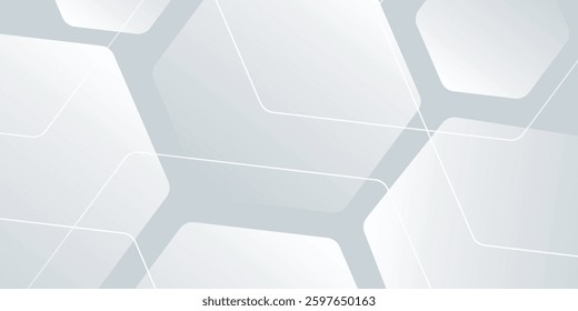White background abstract art vector illustration with hexagon shape