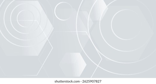 White background abstract art vector illustration with smooth  hexagon and circles
