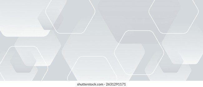 White background abstract art vector illustration with hexagon shape