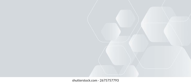 Ilustración vectorial de arte abstracto de fondo blanco con forma de hexágono.
