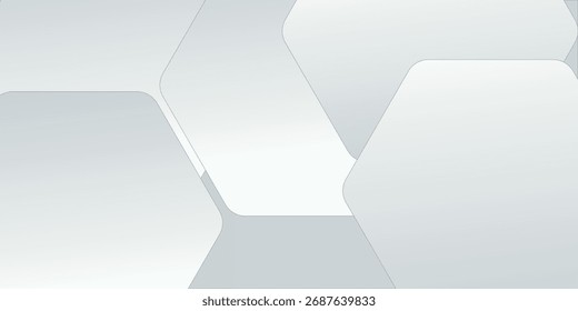 Ilustración vectorial de arte abstracto de fondo blanco con forma de hexágono