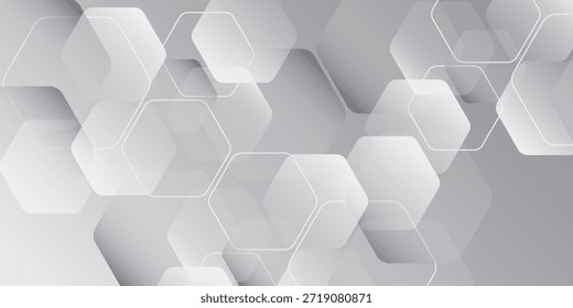 Ilustración vectorial de arte abstracto de fondo blanco con textura de ilustración de hexágono agradable moderno