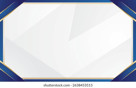 White background with abstract blue geometry, perfect for luxury certificate