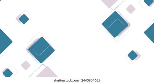 White background with abstract blue gray square decoration. Vector illustration for modern presentation background, brochure design, business card background, website slider, landing page. 