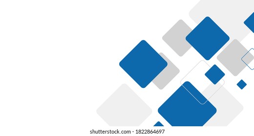 White background with abstract blue grey square element. Vector illustration for modern keynote presentation background, brochure design, website slider, landing page, annual report, company profile
