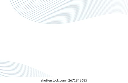 Weißer Hintergrund mit abstrakter blauer Wellenlinie