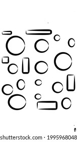 White background with abstract circle and rectangle pattern simple design vector