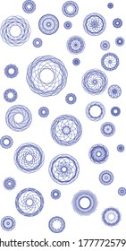 White background. Abstract circles drawn with a brush.