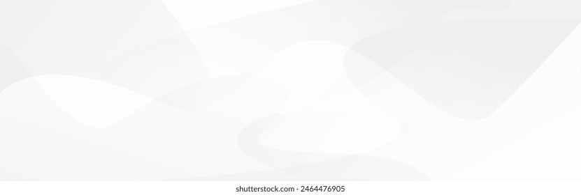 White background. Abstract clear wallpaper. Neutral gradient waves. Simple light template for banner or poster. Wide modern texture with smooth effect. Vector illustration. ஸ்டாக் வெக்டர்