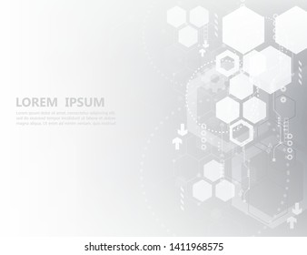 white background. abstract computer technology wallpaper vector design.geometric hexagon shape.